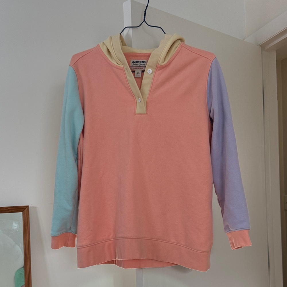 Lands' End Colorblock Hoodie - Pink, Yellow, Blue, Purple